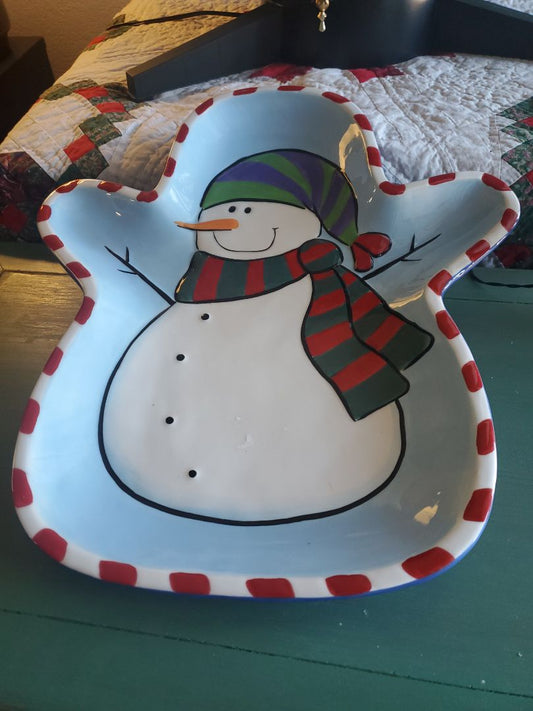 Snowman platter