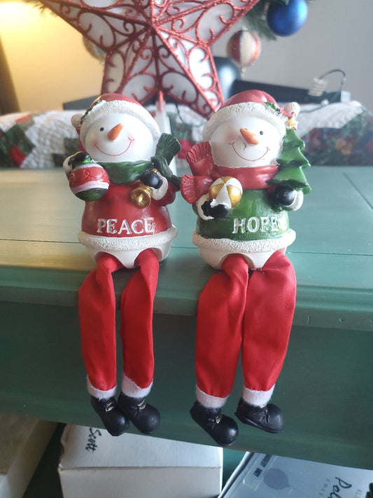 Ledge sitting snowman