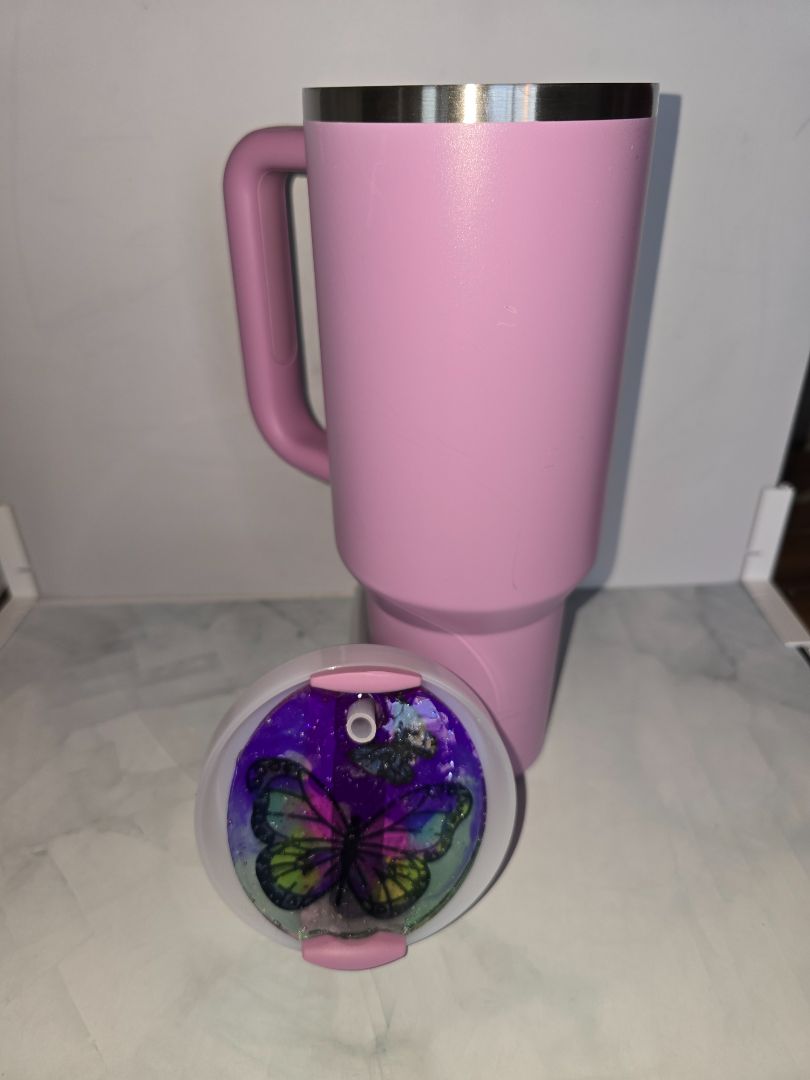 Purple/Blue Handmade Resin Stanley Lid Topper 40 oz