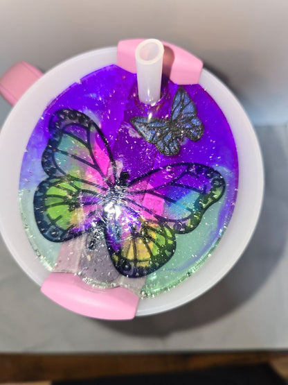 Purple/Blue Handmade Resin Stanley Lid Topper 40 oz