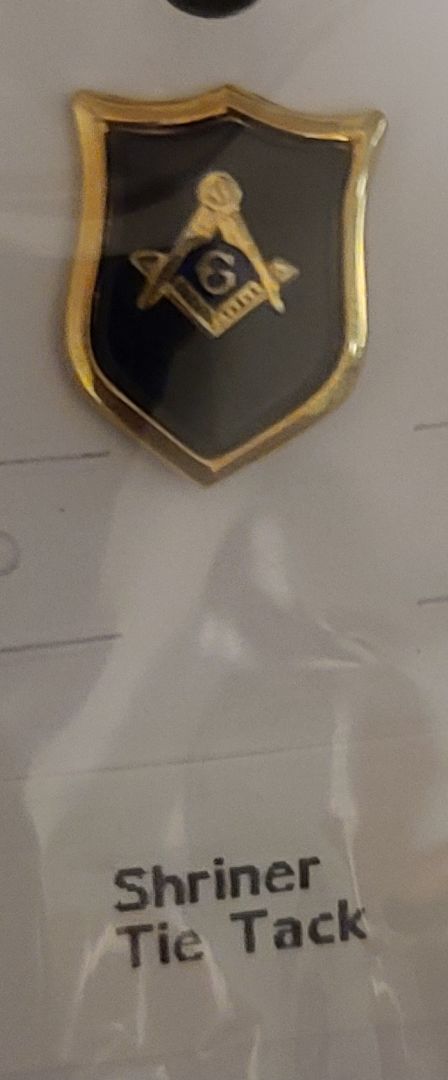 Gold Tone & Black  Tie Tack