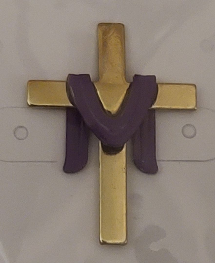 Purple Cloth on the Cross Lent Symbol