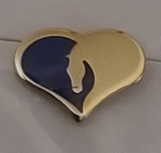 Black & Silver  Horse Lovers Pin, 0.5" x 0.5" x 0.5"