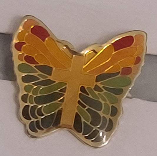 Rainbow Butterfly Cross