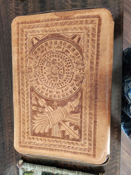 Cowboy Briefcase- Tooled Leather