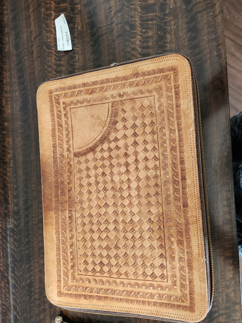 Cowboy Briefcase- Tooled Leather