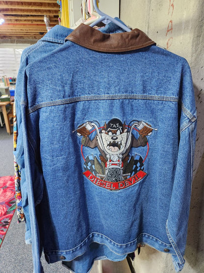 Denim and Leather  Tasmanian Devil Jacket- Warner, Large