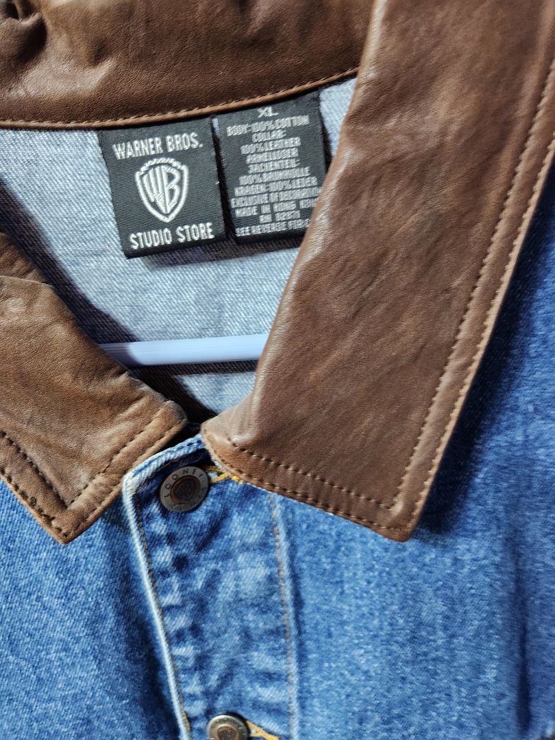 Denim and Leather  Tasmanian Devil Jacket- Warner, Large