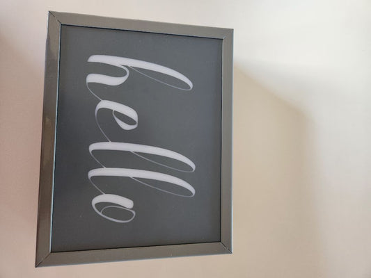 Hello lighted sign
