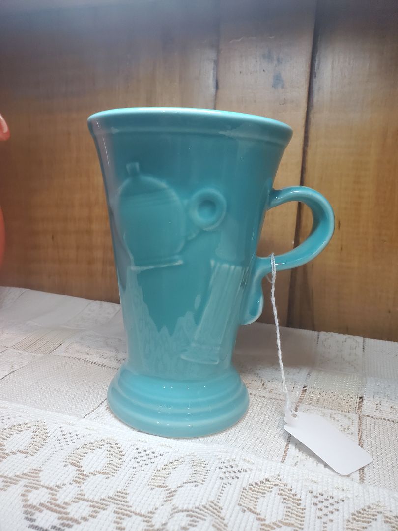 Turquoise  Fiestaware pedestal mug