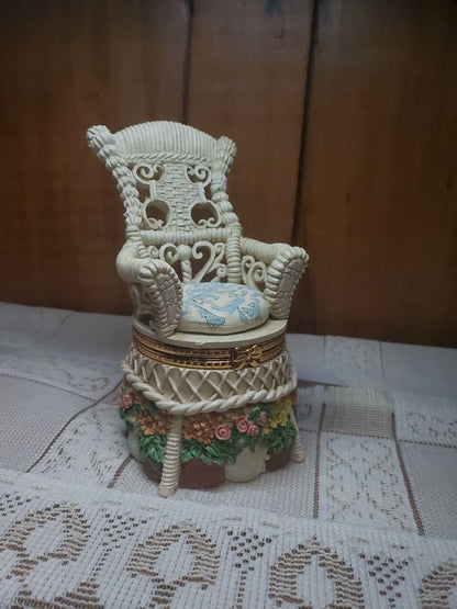 Wicker chair trinket box