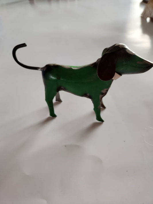 Metal Green Dog- Handmade