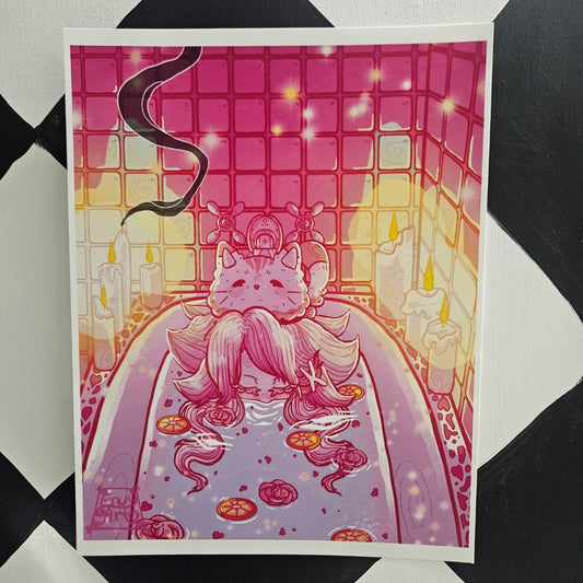 Cat Bath- Print, 8.5x11 inch