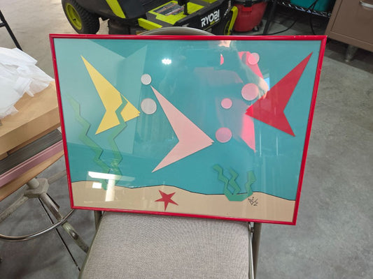 80'S INSPIRED FISH PAPER CUTOUT ART