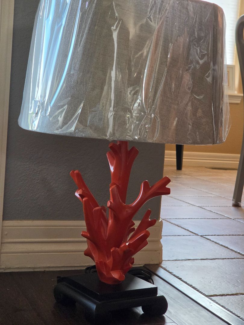 ATTRIBUTED MID CENTURY-HERMES FAUX CORAL LAMP