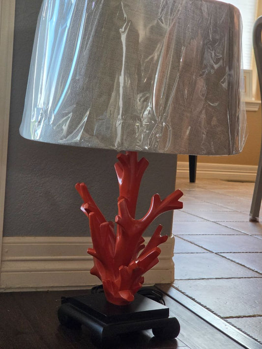 ATTRIBUTED MID CENTURY-HERMES FAUX CORAL LAMP