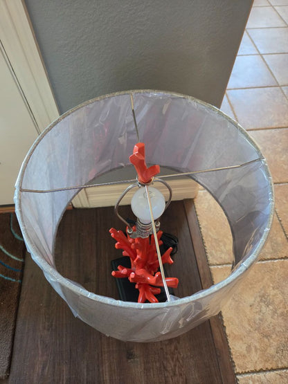 ATTRIBUTED MID CENTURY-HERMES FAUX CORAL LAMP