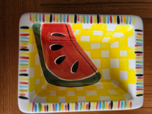 SMALL SQUARE BOWL WATERMELON MOTIF