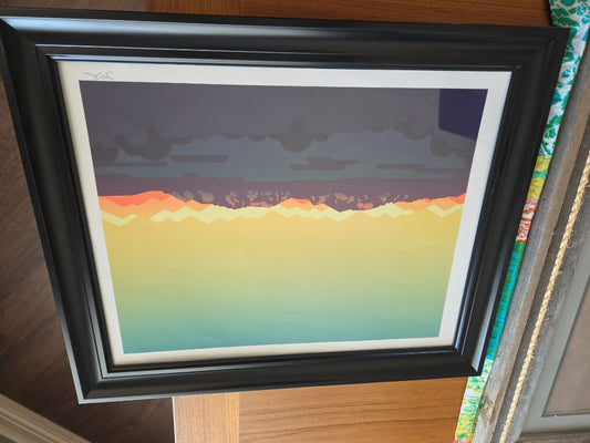Print- Mountain scene- signed