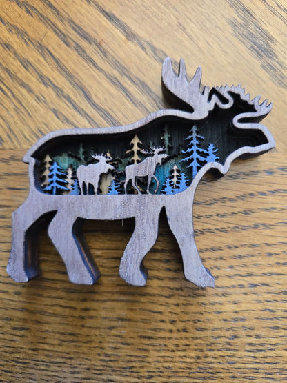 Magnets Rustic Layered Wood Wildlife
