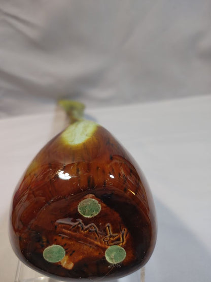 Green  Drip Glaze Long Necked Vase