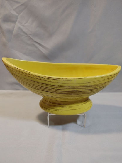 Yellow with Brown Pinstripe Details McCoy Harmony Line Yellow McCoy Pottery Harmony Line planter-bowl, 3.5" X 6"