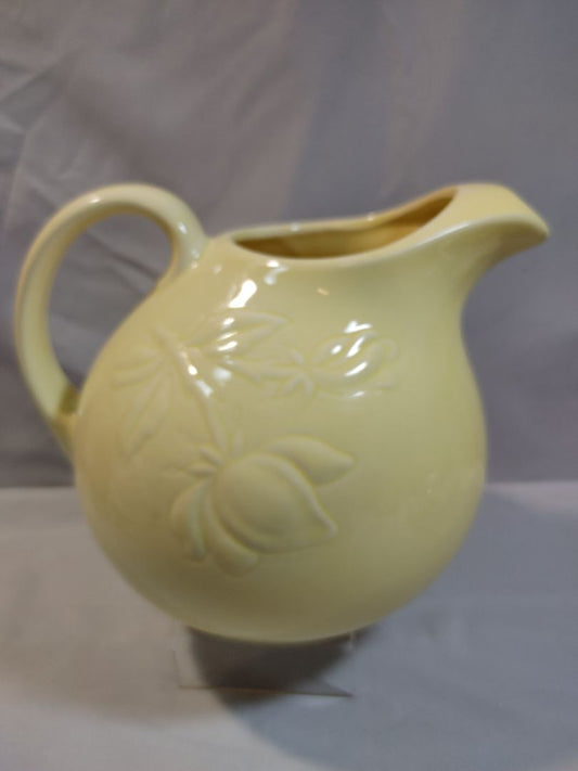 Yellow Belleek Vintage Belleek yellow porcelain ceramic pitcher, 7"