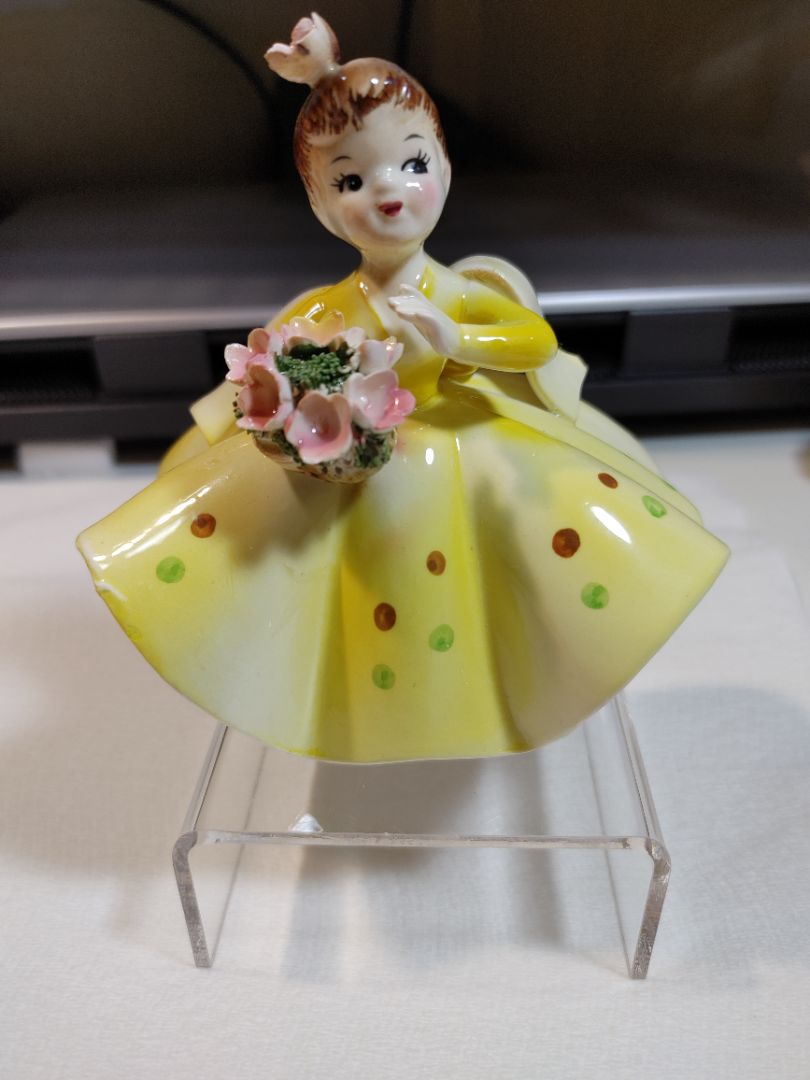 J.L.C.O. Big Bow Polka-dot Porcelain Figurine