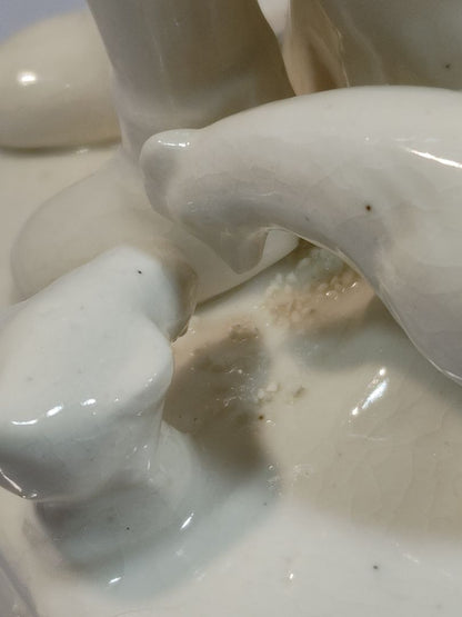White  1960 White Celadon Figurine, Monochromatic Hummel style, 5"