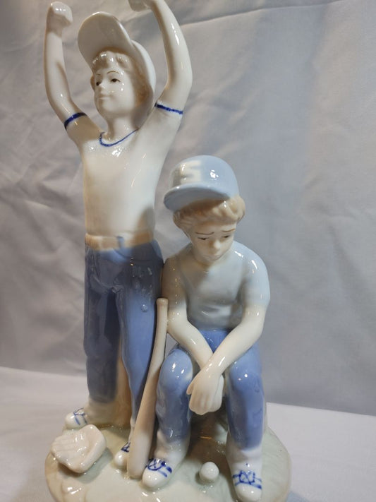 Blue Pastels Paul Sabastian-Mieco 1989 Paul Sebastian "Home Run" Baseball Figurine, 9.5 X 5.25”