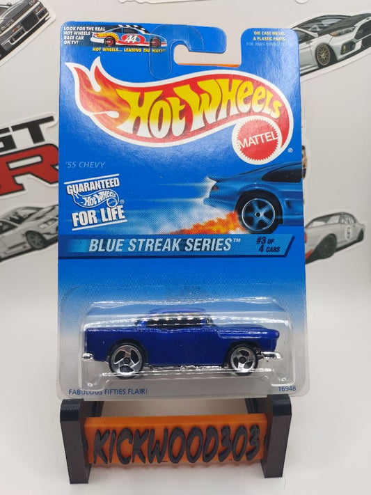 Blue Hot Wheels 55 Chevy Blue Card
