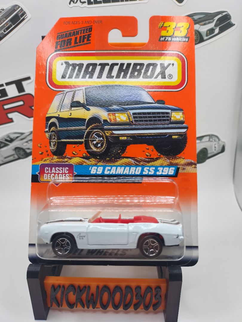 White Matchbox 69 Camaro SS 396