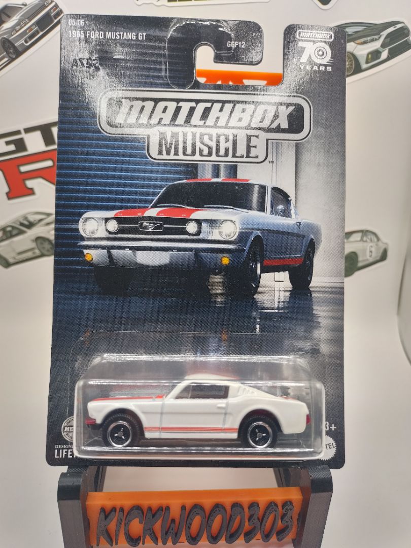 White Matchbox 65 Ford Mustang GT