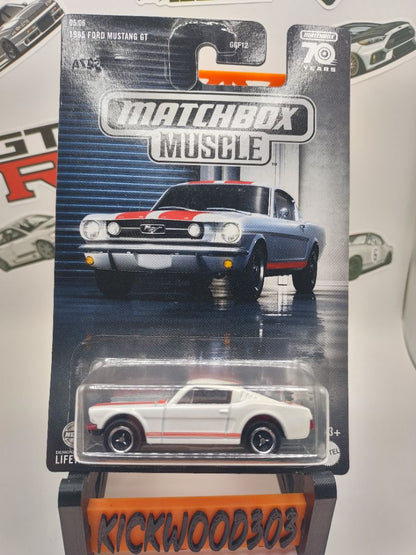 White Matchbox 65 Ford Mustang GT