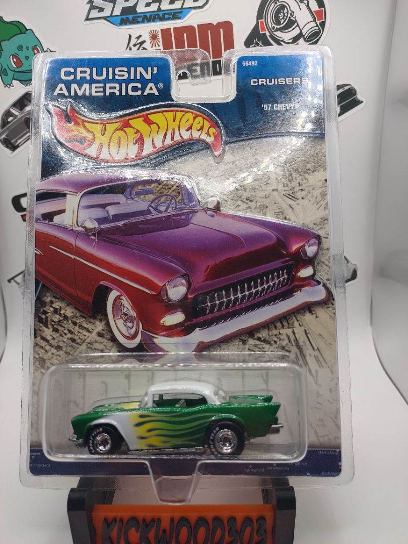 Green Hot Wheels 57 Chevy Crusin America