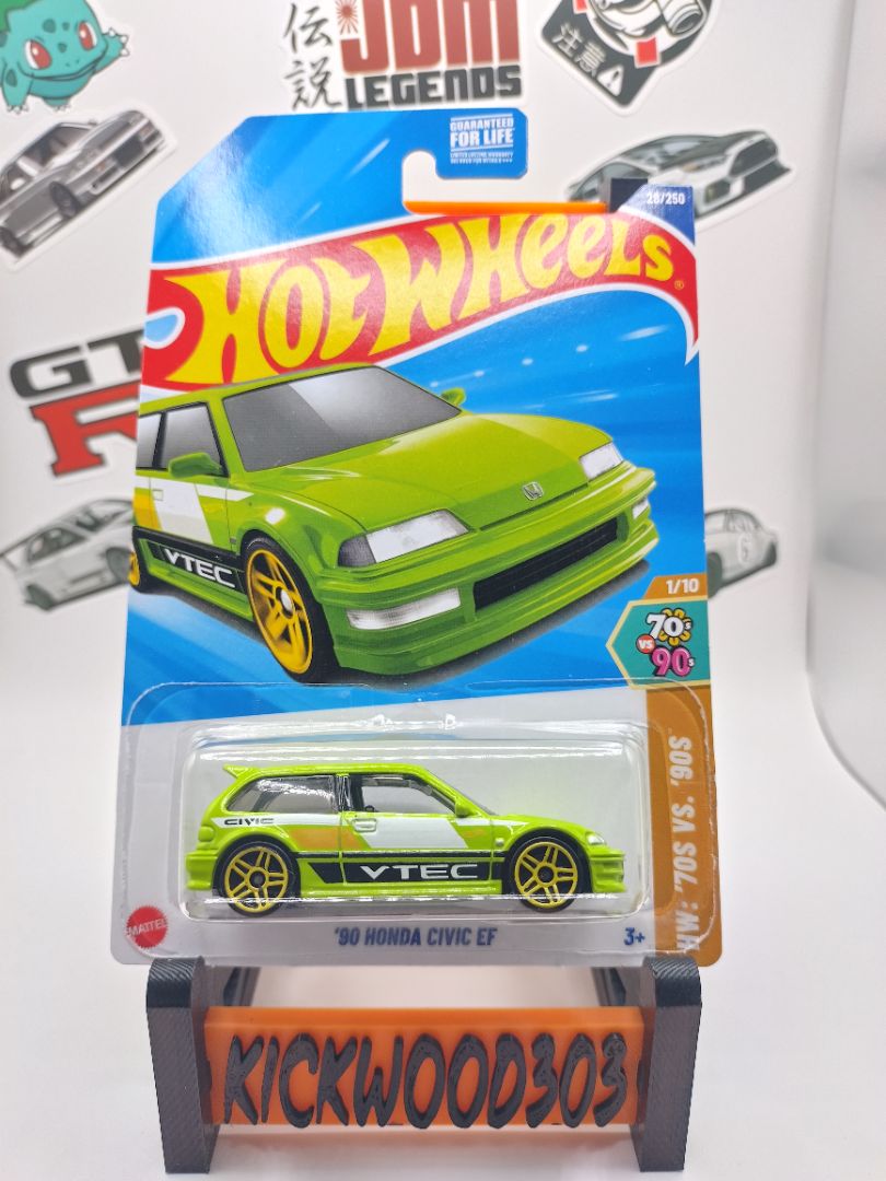 Lime green Hot Wheels 1990 Honda Civic Ef Hatch