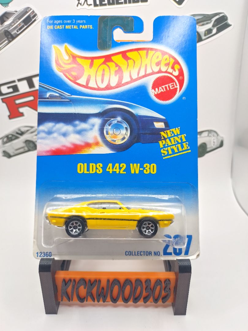 Yellow Hot Wheels Olds 442 W-30 1991 release