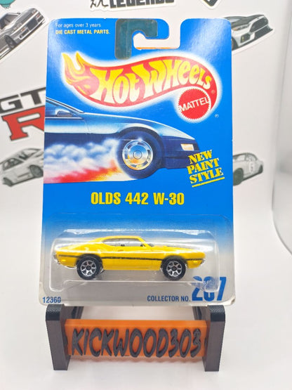 Yellow Hot Wheels Olds 442 W-30 1991 release