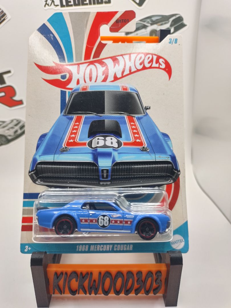 Blue Hot Wheels 1968 Mercury Cougar