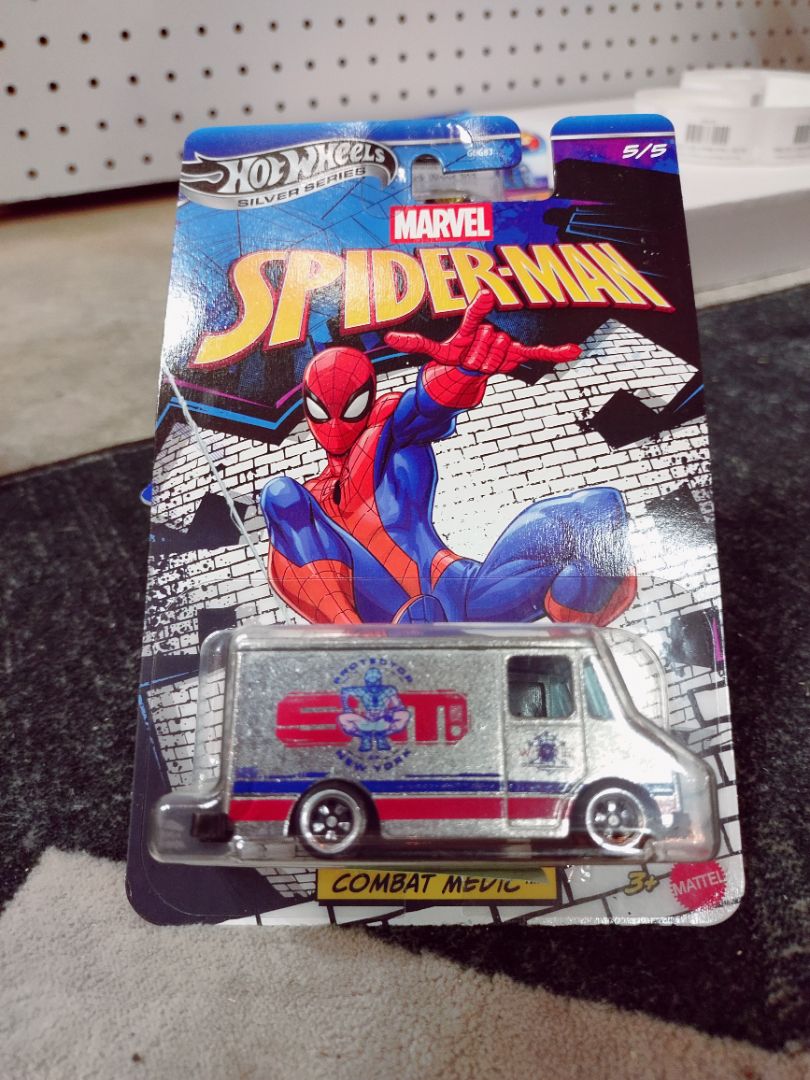 Silver Hot Wheels Spiderman Silver CHASE**