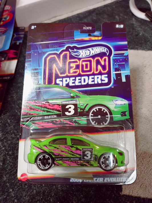Lime green Hot Wheels 2008 Lancer Evolution