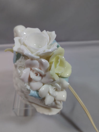 Porcelain Swan Floral Accent/Night Light Vintage "Greater than 50 years"