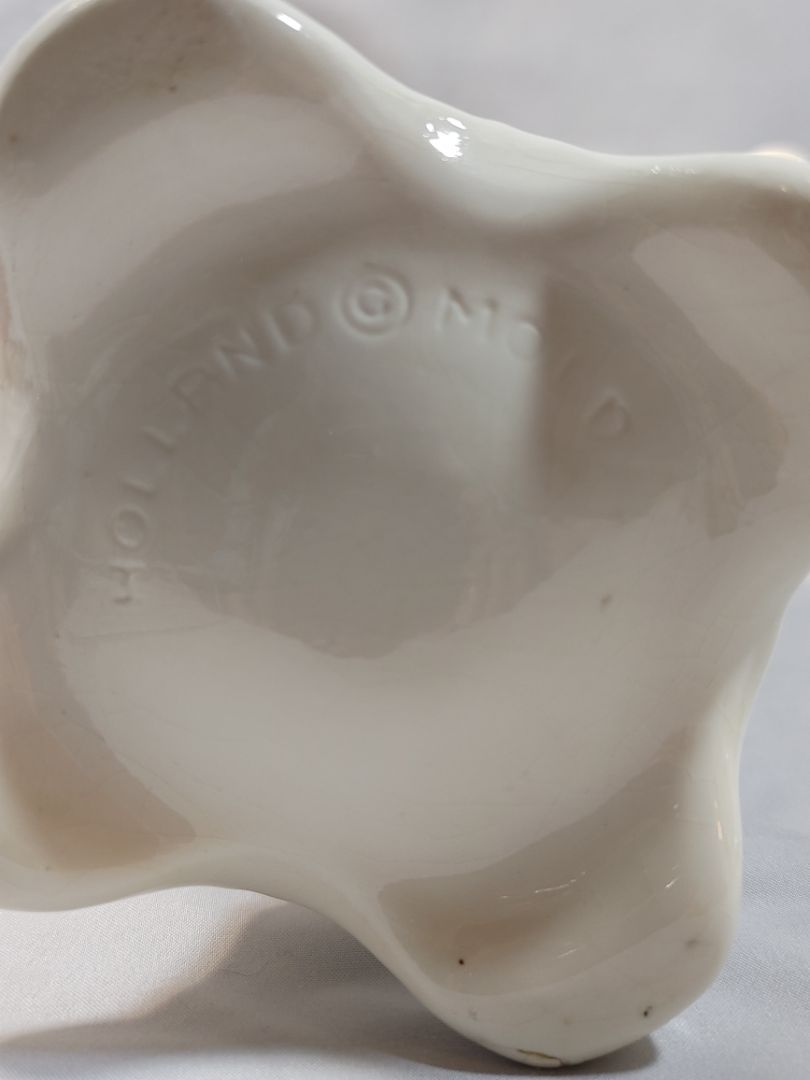 Vintage Holland Mold White Ceramic Coffee Pot & Lid Ornate Footed Teapot, 12"