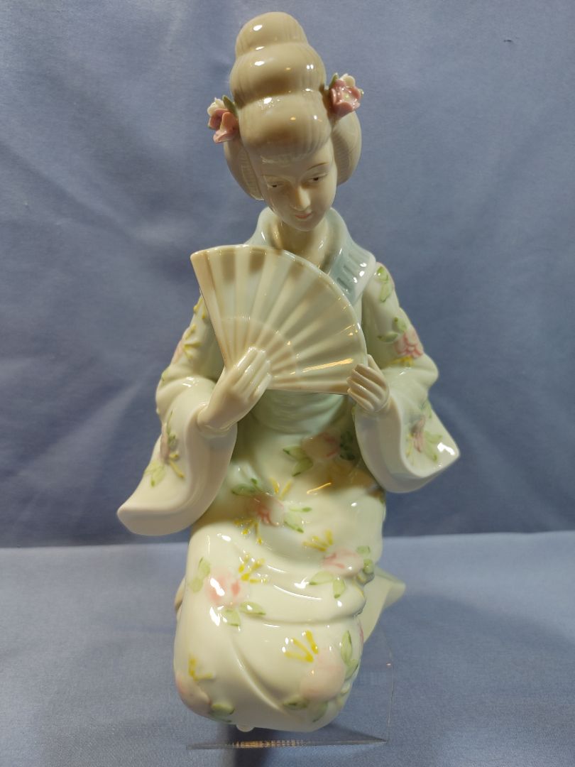 1981 KPM Porcelain Japanese Geisha Figurine, 8.5"