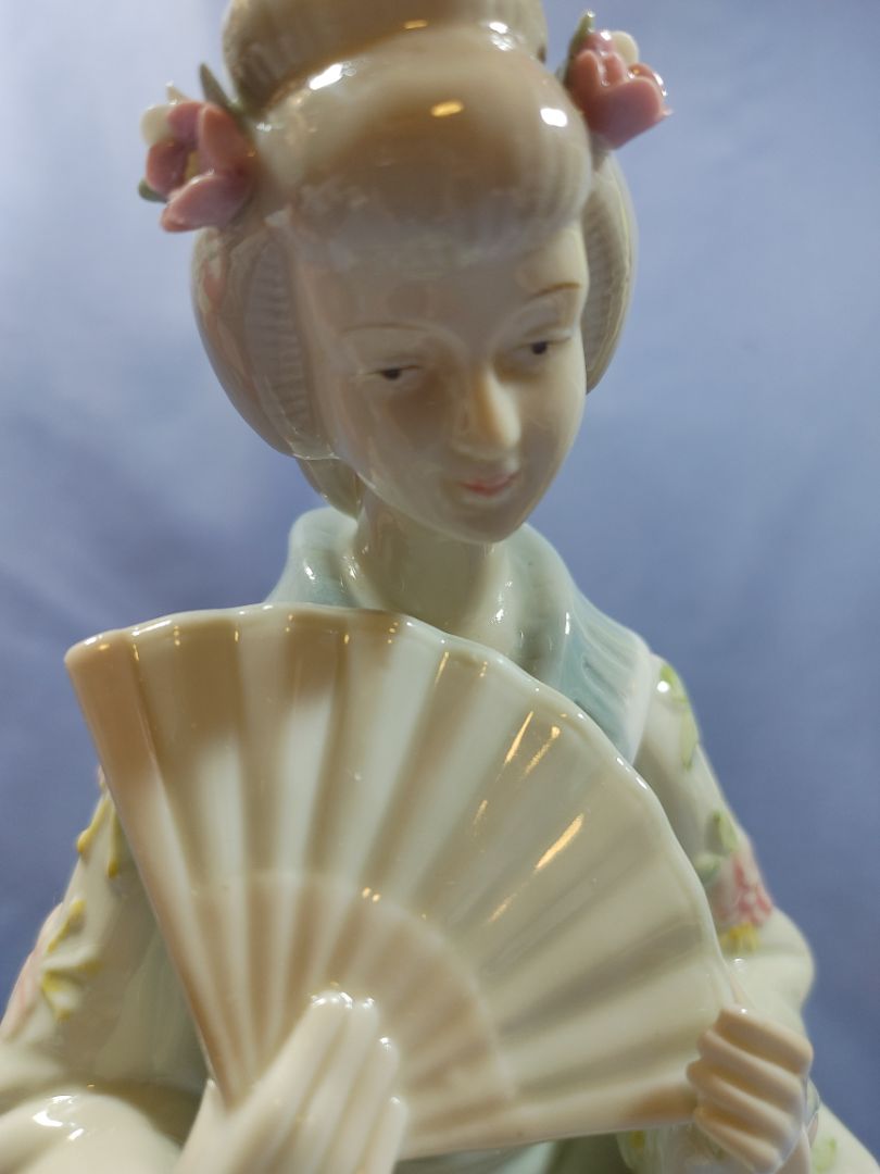 1981 KPM Porcelain Japanese Geisha Figurine, 8.5"