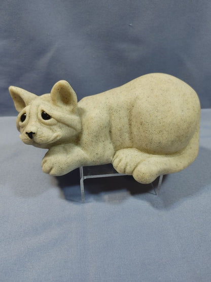 Quarry Critters “Chiquita” the Cat granite figurine #46401 7.5 X 3.5, 7.5" X 3.5"