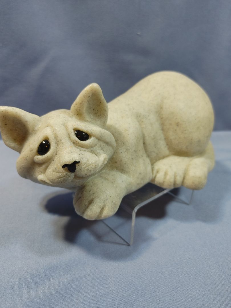 Quarry Critters “Chiquita” the Cat granite figurine #46401 7.5 X 3.5, 7.5" X 3.5"