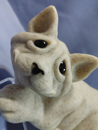 Quarry Critters “Chiquita” the Cat granite figurine #46401 7.5 X 3.5, 7.5" X 3.5"