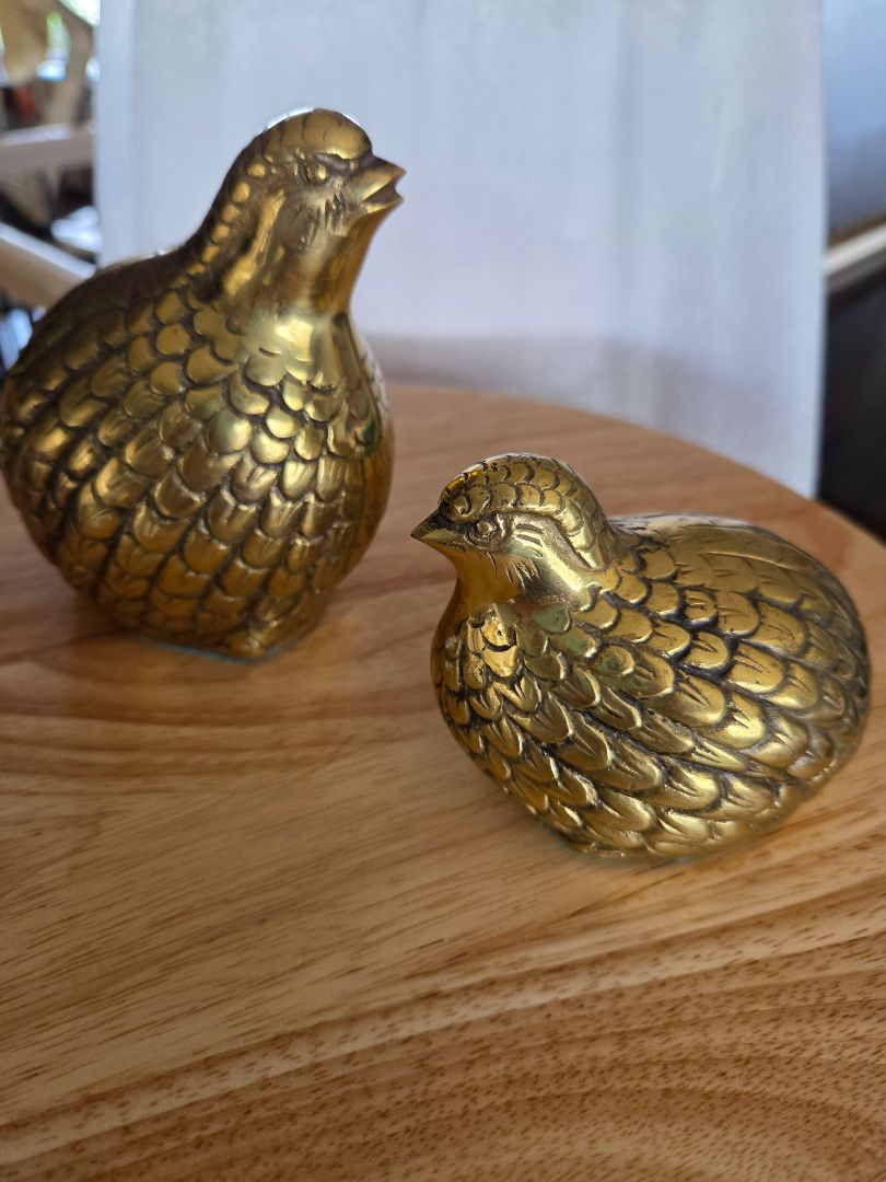 Brass quail figurines- 2
