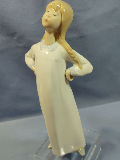Lladro 1984 Porcelain Figurine, #4872 “Girl Stretching”, 8"